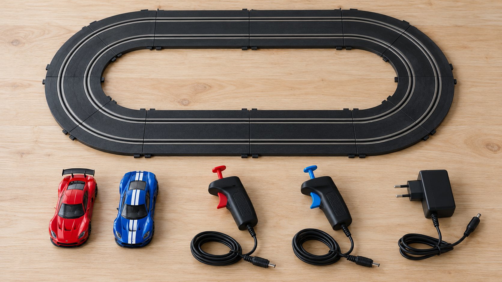 Itens que compõem um conjunto inicial de autorama
